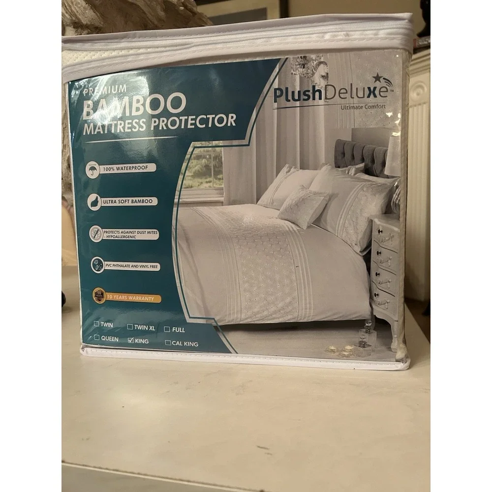 Bamboo Mattress Protector Deep Pocket Waterproof Hypoallergenic Cooling Cover